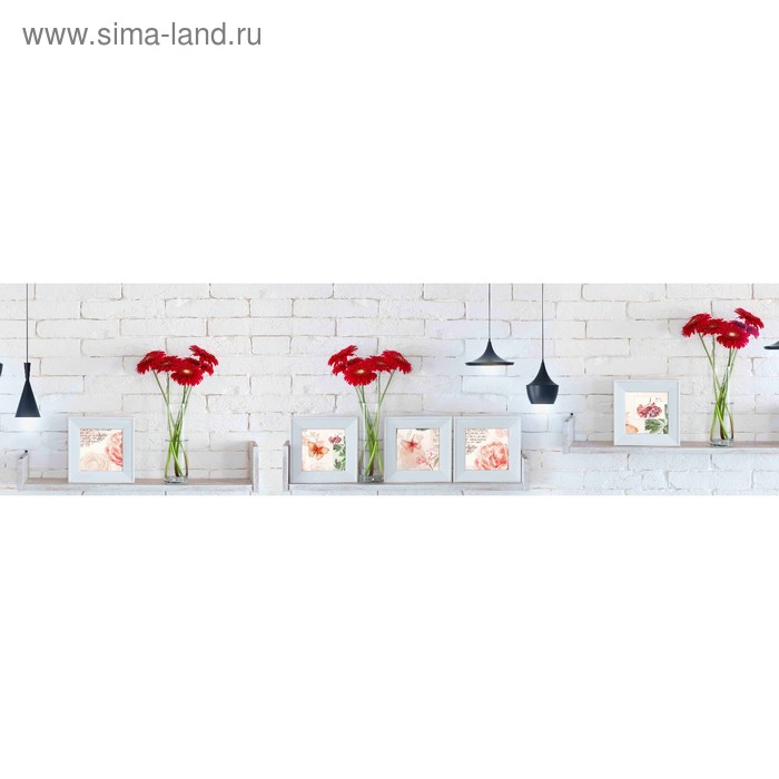 фото Кухонный фартук 2200х600 мм, закалённое стекло 4 мм, 6 отверстий под крепёж, цвет арт677