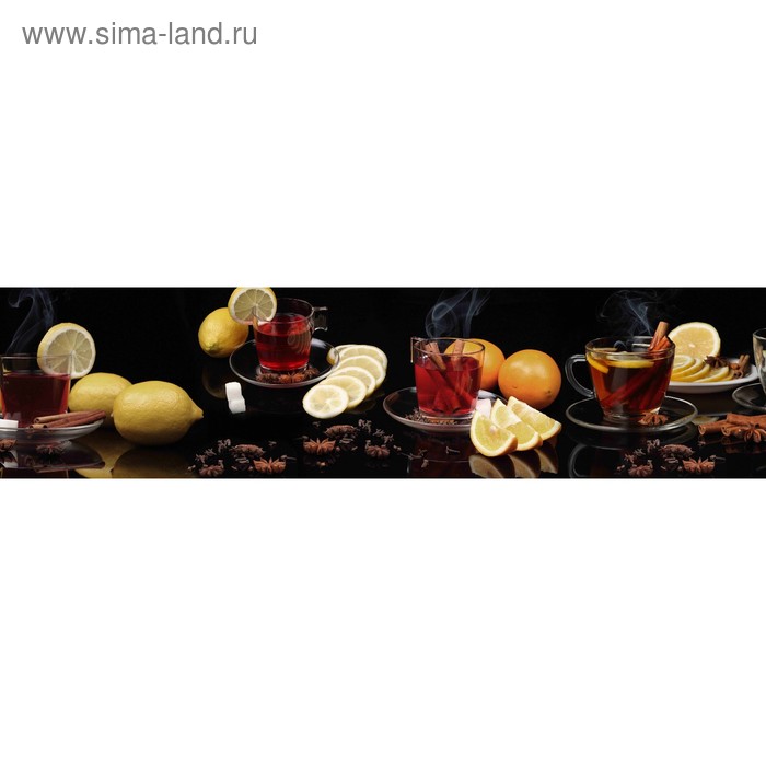 фото Кухонный фартук 2400х600 мм, закалённое стекло 4 мм, 6 отверстий под крепёж, цвет арт267