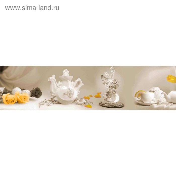 фото Кухонный фартук 2400х600 мм, закалённое стекло 4 мм, 6 отверстий под крепёж, цвет арт322