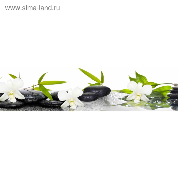 фото Кухонный фартук 2400х600 мм, закалённое стекло 4 мм, 6 отверстий под крепёж, цвет арт331