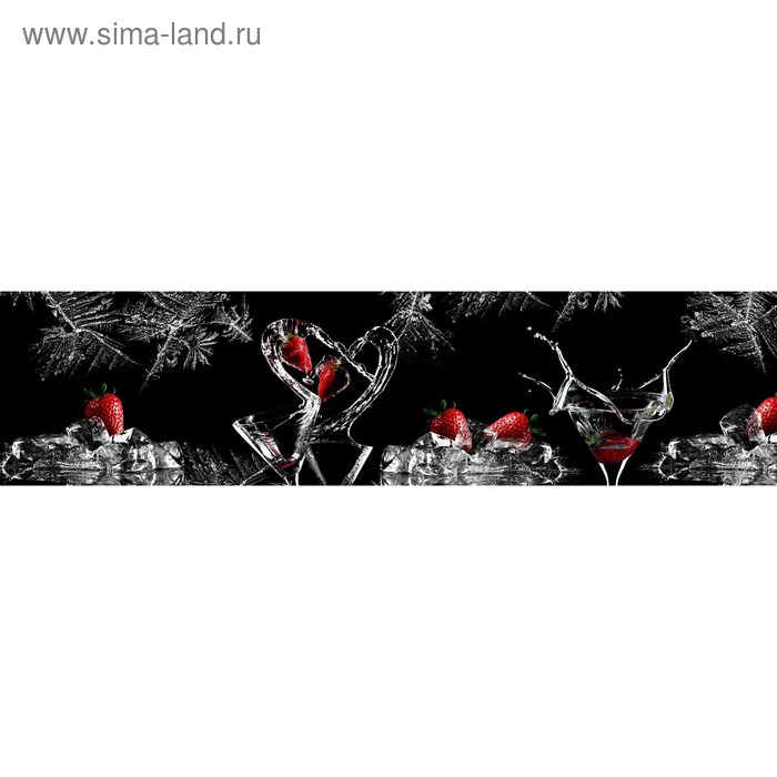 фото Кухонный фартук 2400х600 мм, закалённое стекло 4 мм, 6 отверстий под крепёж, цвет арт684