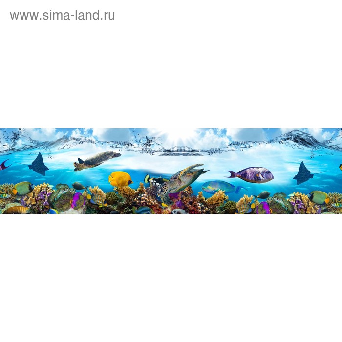 фото Кухонный фартук 2400х600 мм, закалённое стекло 4 мм, 6 отверстий под крепёж, цвет арт730