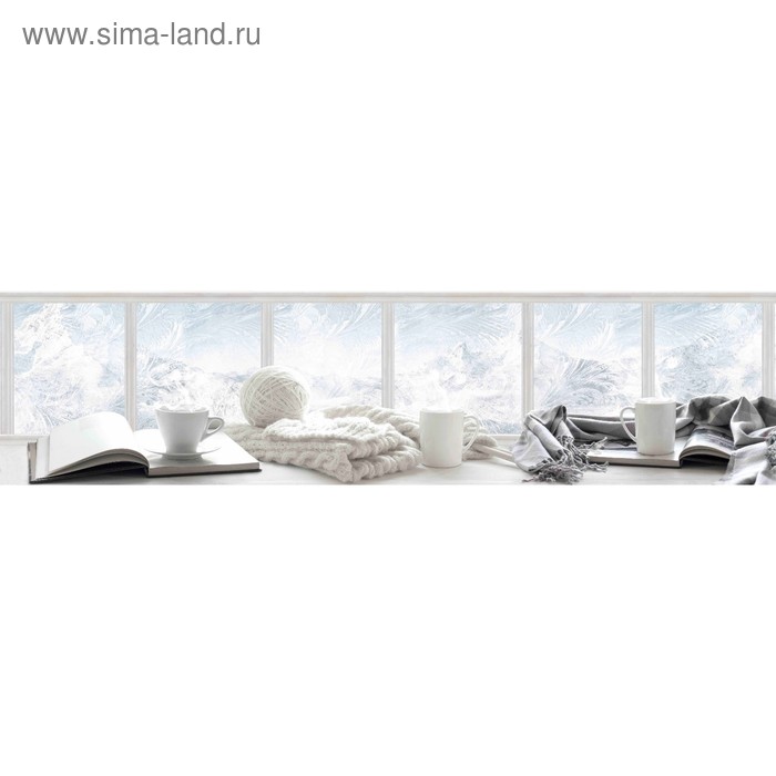 фото Кухонный фартук 2400х600 мм, закалённое стекло 4 мм, 6 отверстий под крепёж, цвет арт777