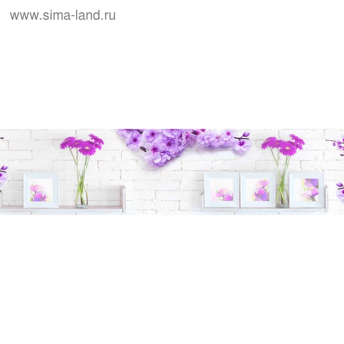 фото Кухонный фартук 2400х600 мм, закалённое стекло 4 мм, 6 отверстий под крепёж, цвет арт987