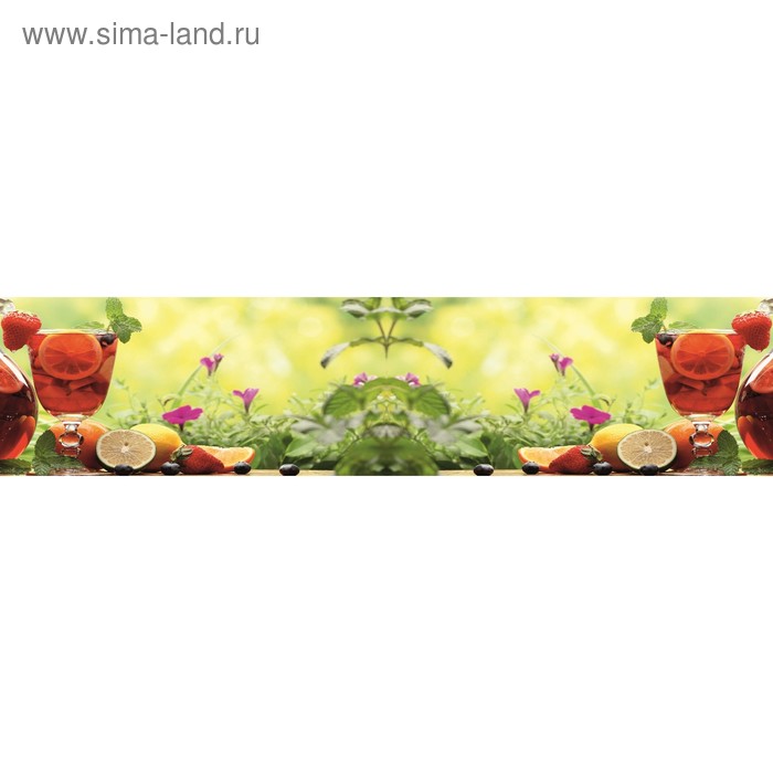 фото Кухонный фартук 2600х600 мм, закалённое стекло 4 мм, 6 отверстий под крепёж, цвет нп0019