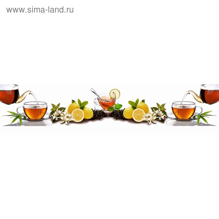 фото Кухонный фартук 2600х600 мм, закалённое стекло 4 мм, 6 отверстий под крепёж, цвет нп0020