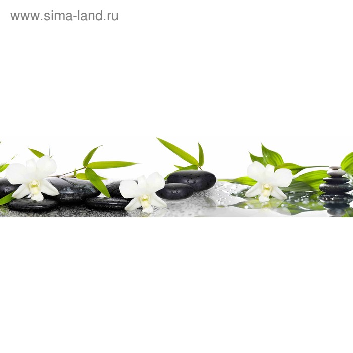 фото Кухонный фартук 2600х600 мм, закалённое стекло 4 мм, 6 отверстий под крепёж, цвет арт331