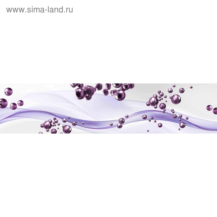 фото Кухонный фартук 2600х600 мм, закалённое стекло 4 мм, 6 отверстий под крепёж, цвет арт433