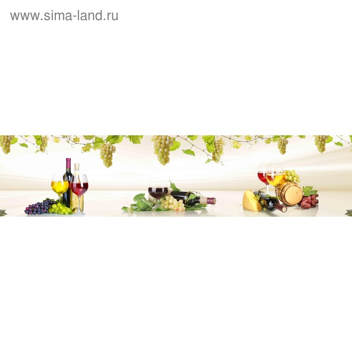 фото Кухонный фартук 2600х600 мм, закалённое стекло 4 мм, 6 отверстий под крепёж, цвет арт691