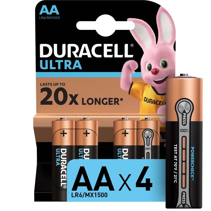 Батарейка алкалиновая Duracell Ultra Power, AA, LR6-4BL, 1.5В, 4 шт
Батарейка алкалиновая Duracell Ultra Power, AA, LR6-4BL, 1.5В, 4 шт