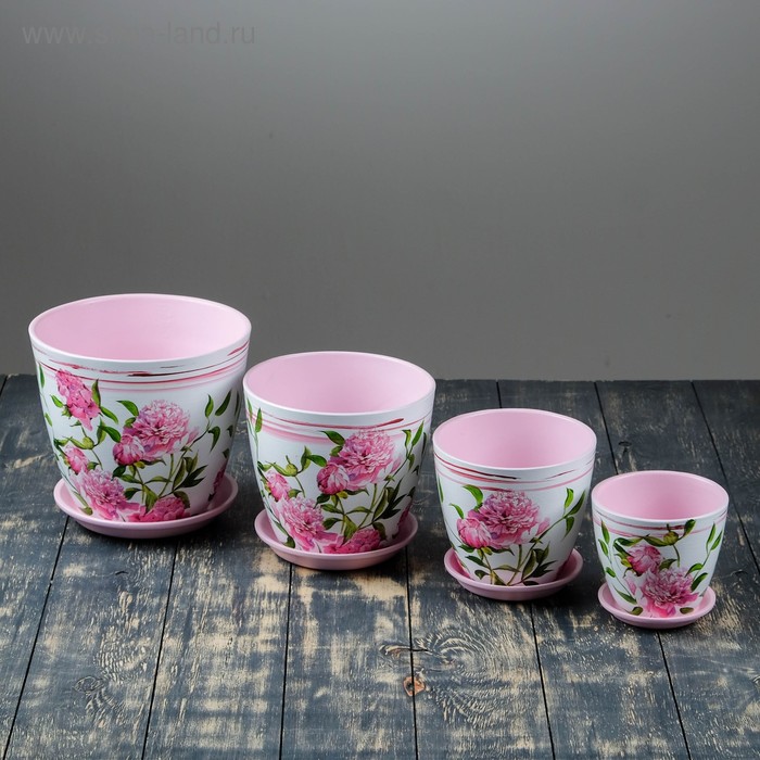 Набор горшков цветочных "Бутон Декупаж" розовые цветы 1/2/3,8/5,4 л
Набор горшков цветочных "Бутон Декупаж" розовые цветы 1/2/3,8/5,4 л