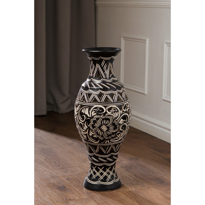 Ваза керамическая "Юлия", напольная, сквозная резка, чёрная, 63 см, микс
Ваза керамическая "Юлия", напольная, сквозная резка, чёрная, 63 см, микс
