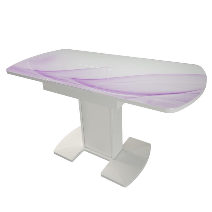 фото Стол «соло», раздвижной, 1100(1450) × 700 × 760, стекло, цвет белый/153989789 риал