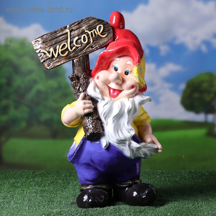 Садовая фигура "Гном c табличкой Welcome", разноцветная, гипс, 51 см
Садовая фигура "Гном c табличкой Welcome", разноцветная, гипс, 51 см