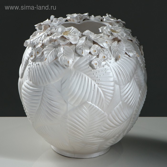 Ваза керамическая "Лист", настольная, белая, лепка, 36 см
Ваза керамическая "Лист", настольная, белая, лепка, 36 см