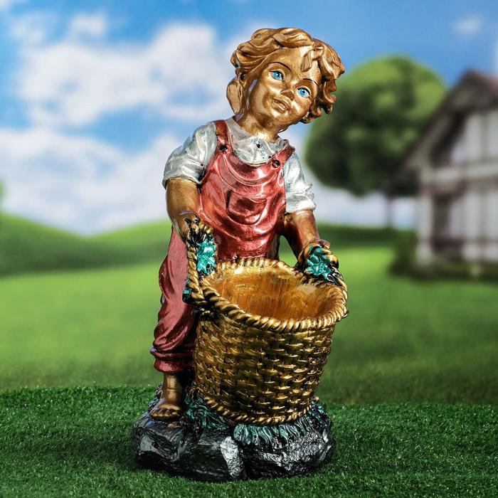 Садовая фигура "Мальчик с корзинкой", гипс, 37 см
Садовая фигура "Мальчик с корзинкой", гипс, 37 см