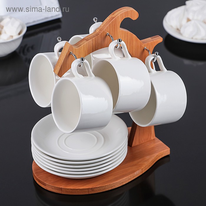 Набор керамический чайный «Эстет», 12 предметов: 6 чашек 130 мл, 6 блюдец, на деревянной подставке
Набор керамический чайный «Эстет», 12 предметов: 6 чашек 130 мл, 6 блюдец, на деревянной подставке