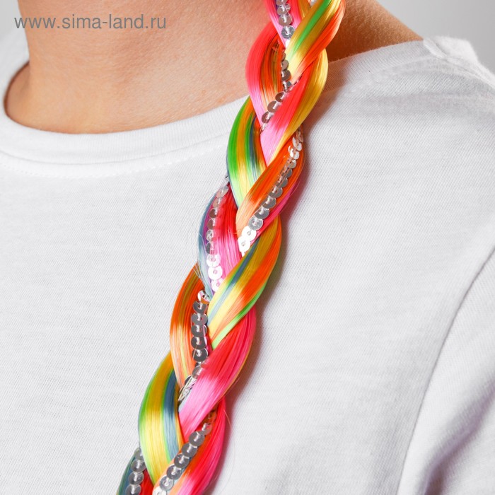 фото Коса «радуга», 42 см, на резинке