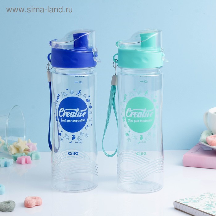 фото Бутылка для воды "creative", 600 мл, микс, 6.5х24 см