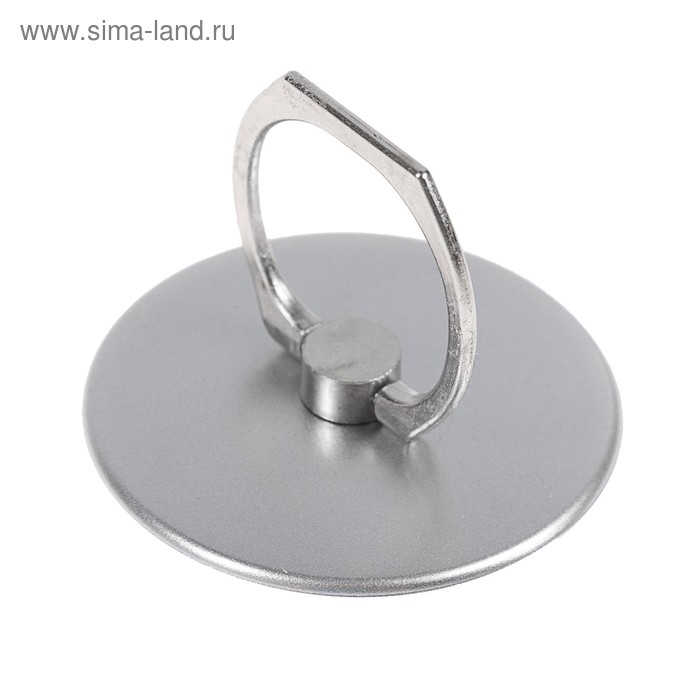 фото Держатель-подставка с кольцом для телефона luazon, в форме круга, серебристый luazon home