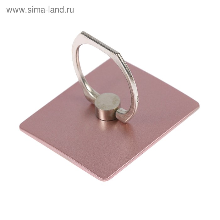 фото Держатель-подставка с кольцом для телефона luazon, в форме квадрата, розовый luazon home