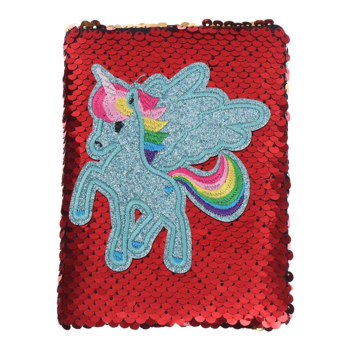 Записная книжка подарочная "Единорог" А6, 80 листов в линейку, пайетки, красная/золотистая
Записная книжка подарочная "Единорог" А6, 80 листов в линейку, пайетки, красная/золотистая