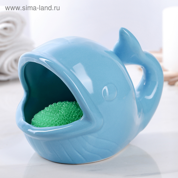 Подставка для губки «Кит», цвет голубой
Подставка для губки «Кит», цвет голубой