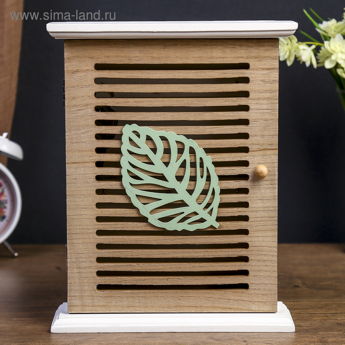 Ключница дерево 6 крючков "Зелёный листок" 26,5х21х6,8 см
Ключница дерево 6 крючков "Зелёный листок" 26,5х21х6,8 см