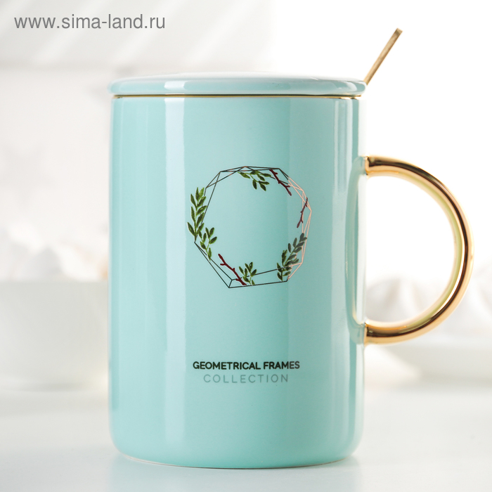 Кружка «Геометрия», с керамической крышкой и ложкой, 420 мл, рисунок МИКС 
Кружка «Геометрия», с керамической крышкой и ложкой, 420 мл, рисунок МИКС