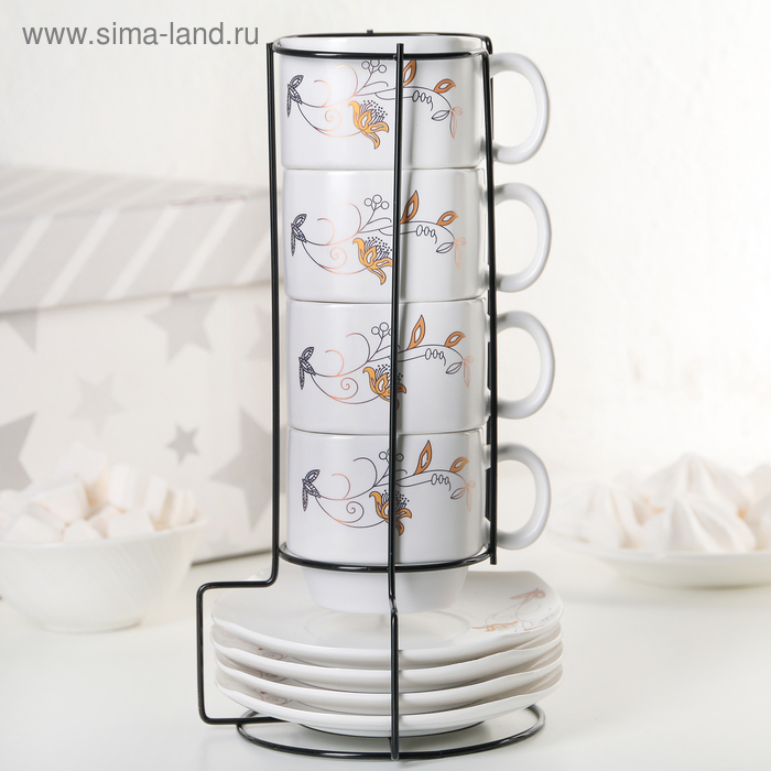 Набор чайный «Цветок», 8 предметов: чашка 180 мл, блюдце 11 см
Набор чайный «Цветок», 8 предметов: чашка 180 мл, блюдце 11 см