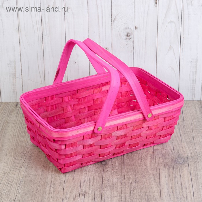 Корзинка «Лукошко», 31,5×21,5×12/25,5 см, розовая, шпон 
Корзинка «Лукошко», 31,5×21,5×12/25,5 см, розовая, шпон