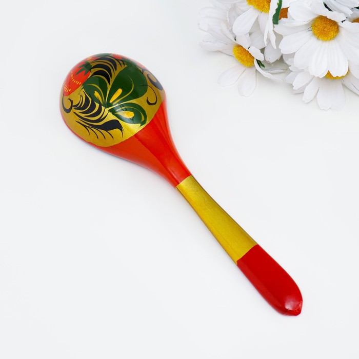 фото Ложка «ягодка», салатная, 6×21, хохлома