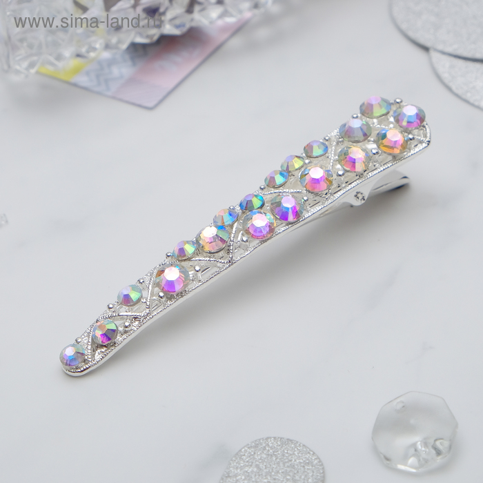 Зажим для волос "Сияние" 8 см, серебро
Зажим для волос "Сияние" 8 см, серебро