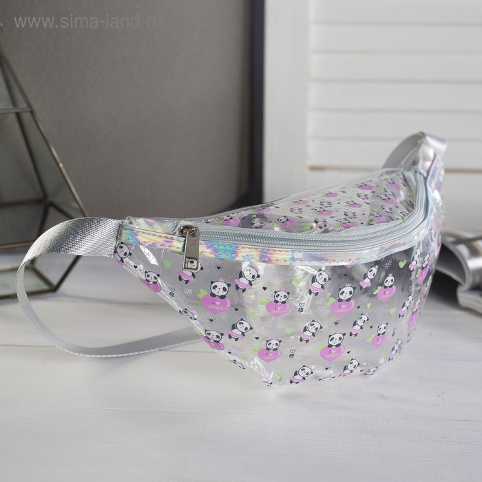 Сумка детская поясная I love Bamboo на молнии, цвет прозрачный 
Сумка детская поясная I love Bamboo на молнии, цвет прозрачный