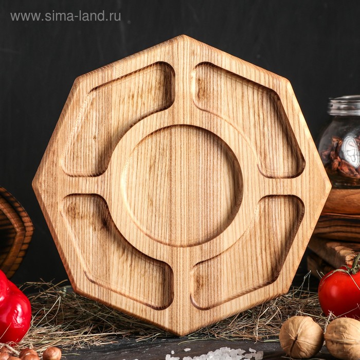 Тарелка-доска для подачи закусок "Классическая", d-25 см, массив ясеня
Тарелка-доска для подачи закусок "Классическая", d-25 см, массив ясеня