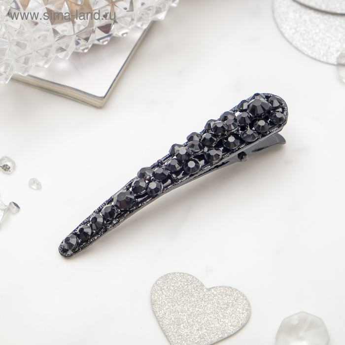 Зажим для волос "Сияние" 8 см, чёрный 
Зажим для волос "Сияние" 8 см, чёрный