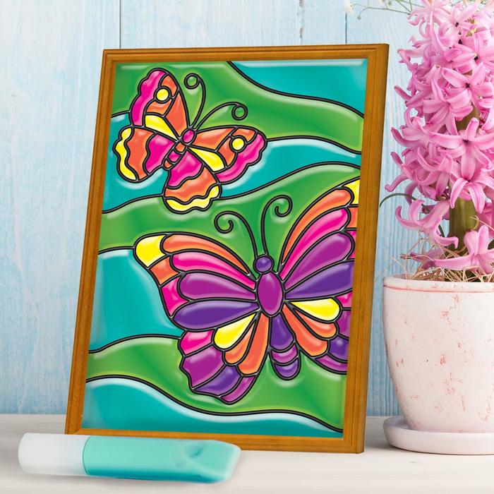 Витражная картина «Бабочки» 10х15
Витражная картина «Бабочки» 10х15