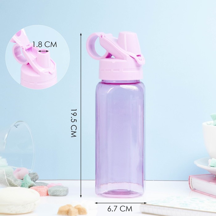 фото Бутылка для воды, 450 мл, 20 х 8 см, микс