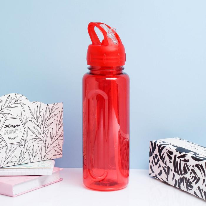 фото Бутылка для воды, 650 мл, "бараолт", с поильником, 24 х 7 см, микс