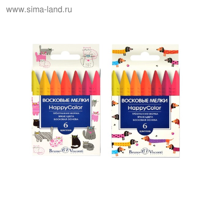 Мелки восковые 6 цветов BrunoVisconti. HappyColor, трехгрананные, микс
Мелки восковые 6 цветов BrunoVisconti. HappyColor, трехгрананные, микс