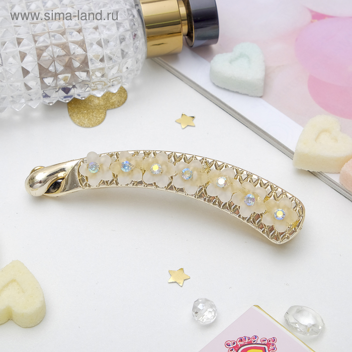 Банан для волос "Серенада" 10,5 см цветочки со стразами
Банан для волос "Серенада" 10,5 см цветочки со стразами