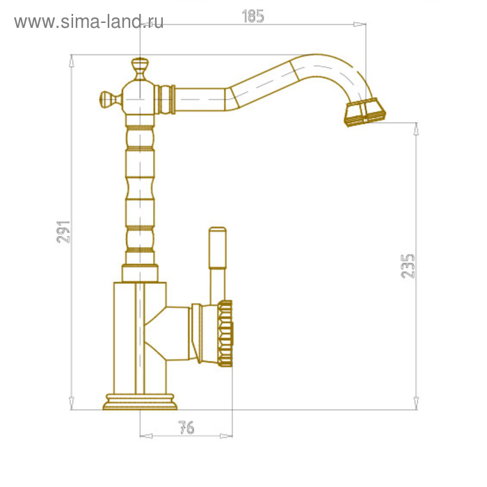 фото Смеситель для раковины bronze de luxe 10107, однорычажный, латунь