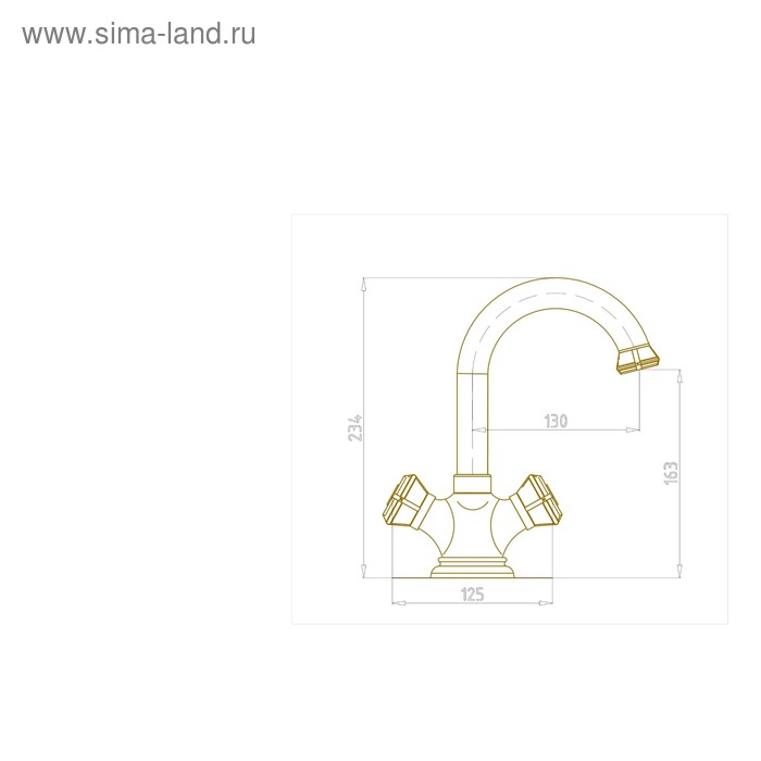 фото Смеситель для раковины bronze de luxe 21981/1, двухвентильный, латунь