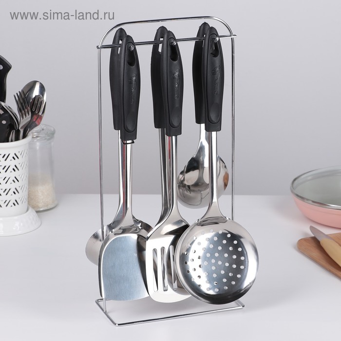Набор кухонных принадлежностей «Ривьера», 6 предметов, на подставке
Набор кухонных принадлежностей «Ривьера», 6 предметов, на подставке