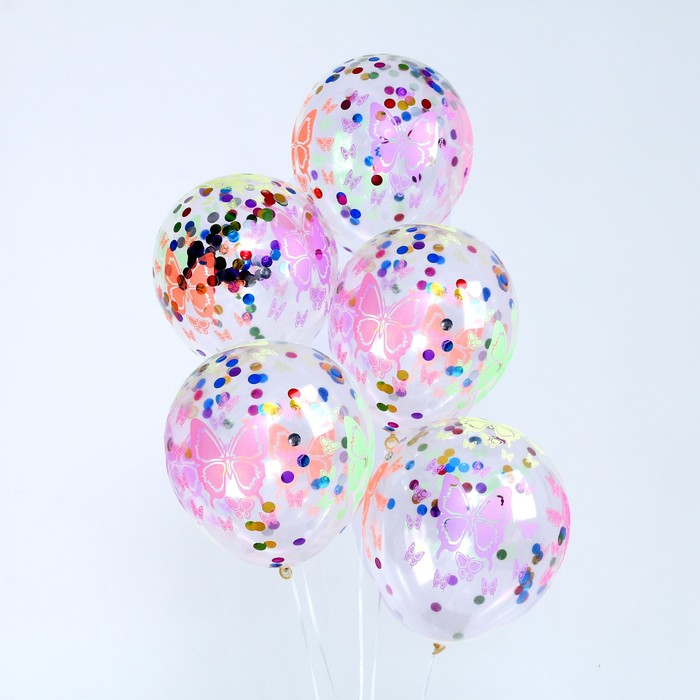Шар латексный 12" "Бабочки", сердце, конфетти, фольга, набор 5 шт
Шар латексный 12" "Бабочки", сердце, конфетти, фольга, набор 5 шт