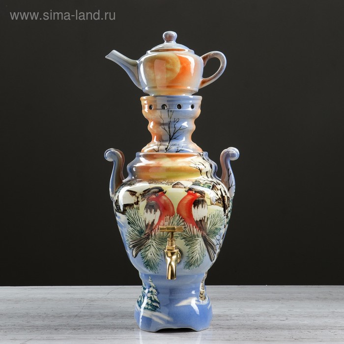 Самовар электрический с заварником "Снегири прилетели", в наборе: самовар 4 л, чайник 0.5 л
Самовар электрический с заварником "Снегири прилетели", в наборе: самовар 4 л, чайник 0.5 л