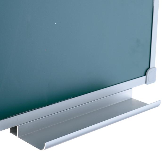 фото Доска магнитно-меловая, 60х90 см, зелёная, calligrata стандарт, в алюминиевой рамке, с полочкой