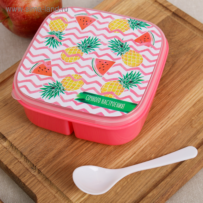 Ланч-бокс с ложкой "Сочного настроения", 400 мл
Ланч-бокс с ложкой "Сочного настроения", 400 мл