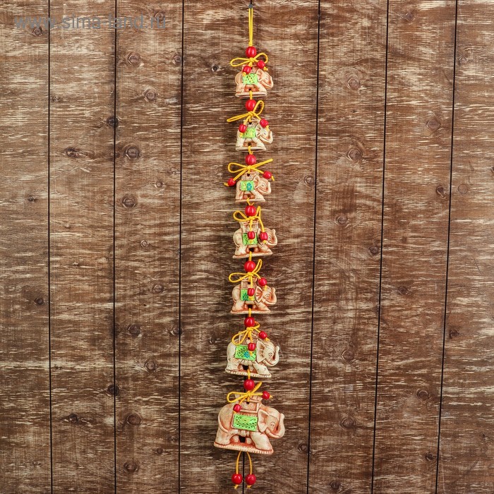 Оберег "Слоны", 7 предметов, под шамот, керамика, микс