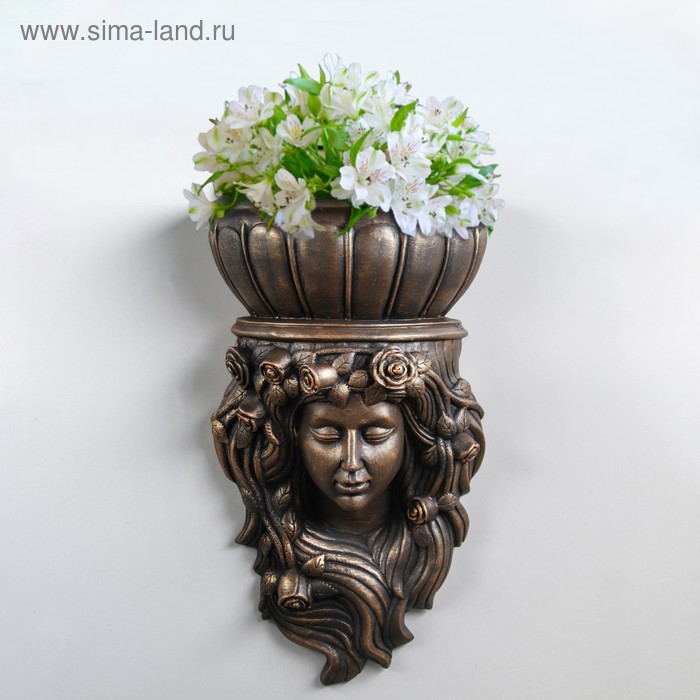 Кашпо настенное декоративное "Девушка", бронзовое, гипс, 22х14х41 см
Кашпо настенное декоративное "Девушка", бронзовое, гипс, 22х14х41 см
